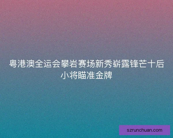 粤港澳全运会攀岩赛场新秀崭露锋芒十后小将瞄准金牌