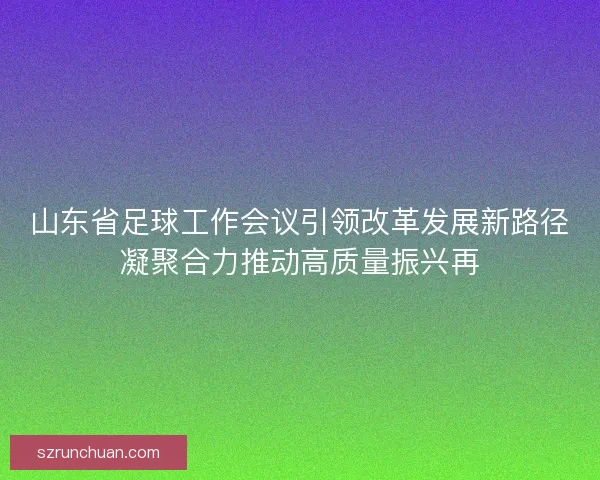 山东省足球工作会议引领改革发展新路径凝聚合力推动高质量振兴再