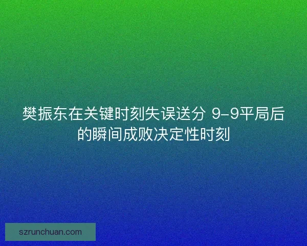 樊振东在关键时刻失误送分 9-9平局后的瞬间成败决定性时刻